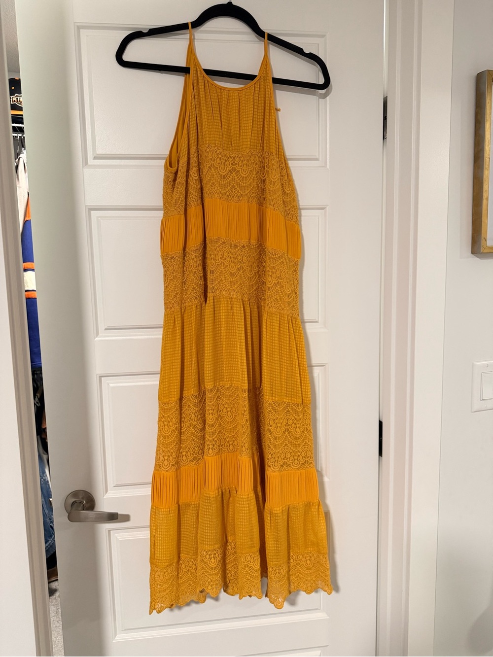 HD in Paris Mustard Yellow Lace Tiered Maxi Dress